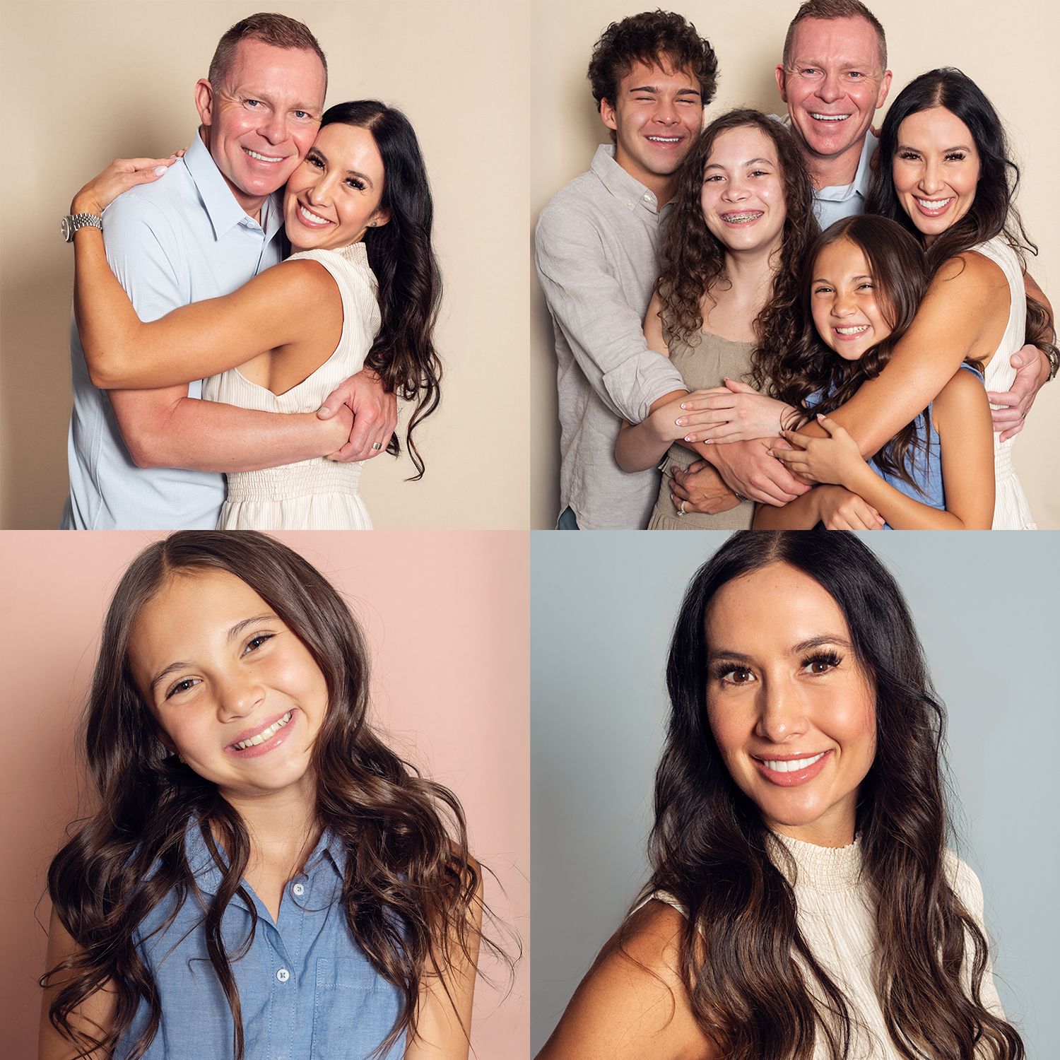 Family Package 2 (30-45 minutes, 1 wardrobe change and includes group & individual photos) $321.75 w/tax *Recommended